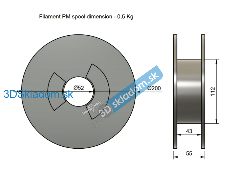 Filament FILAMENT-PM / TPE88 / ŽLTÁ / 1,75mm / 0,5 kg