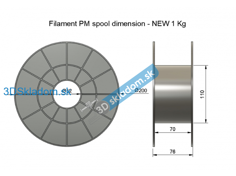 Filament FILAMENT-PM / ASA / ČIERNA / 1,75mm / 0,75 kg