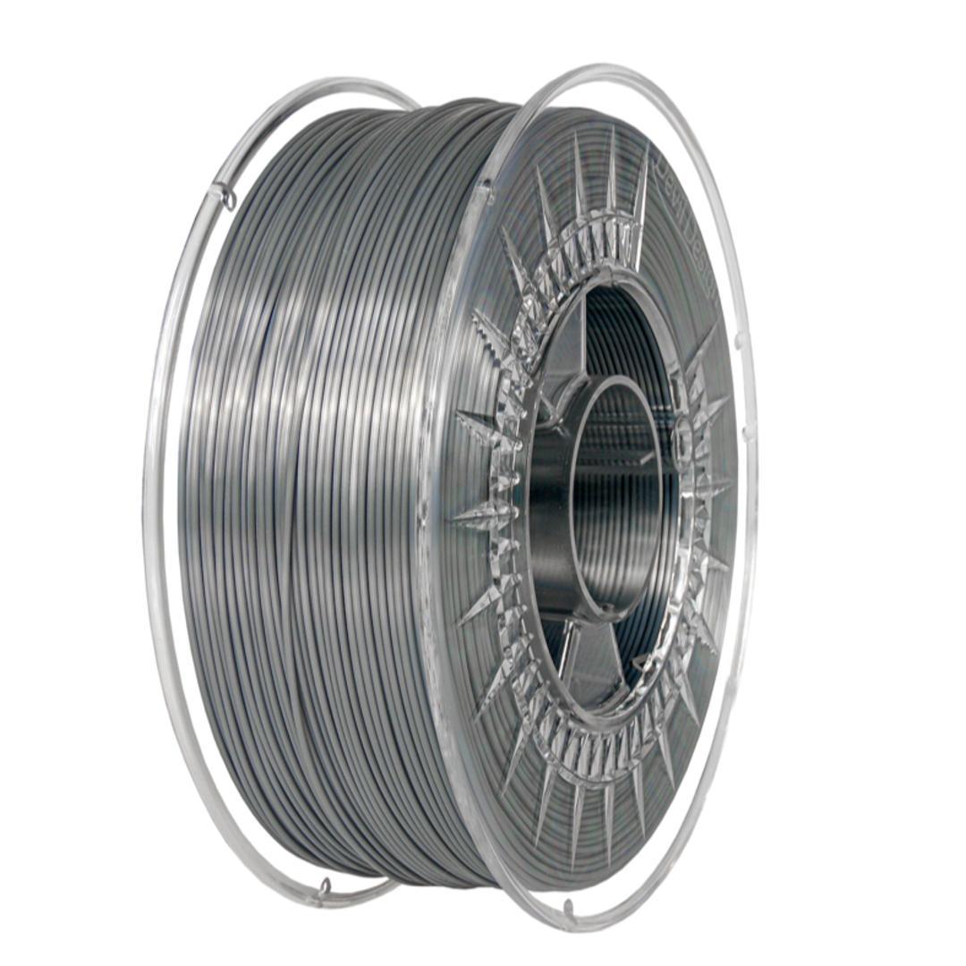 Filament DEVIL DESIGN / PLA SILK / STRIEBORNÁ / 1,75mm / 1 kg