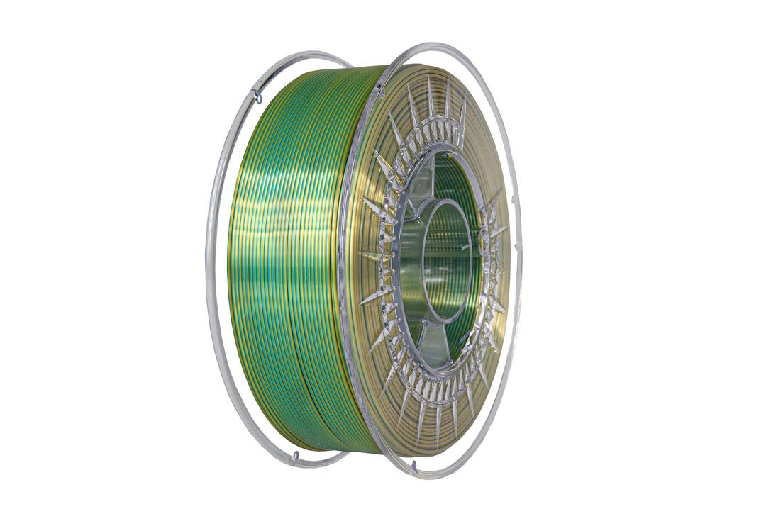 Filament DEVIL DESIGN / PLA SILK DUAL / ZELENÁ-ZLATÁ / 1,75mm / 1 kg