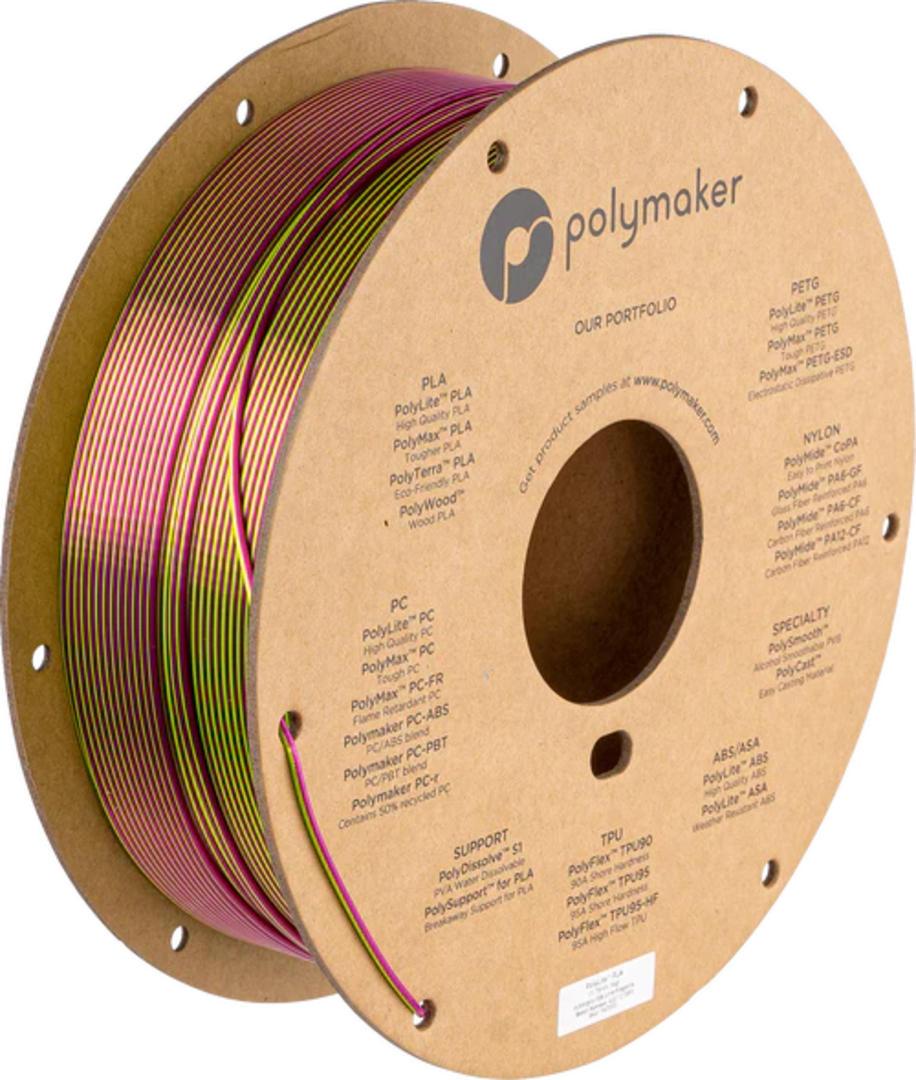 Filament POLYMAKER / PolyLite SILK PLA / LIMETKA-MAGENTA / 1,75mm / 1 kg