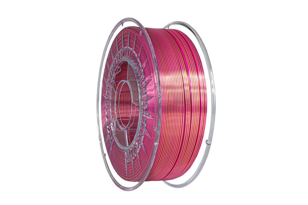 Filament DEVIL DESIGN / PLA SILK DUAL / RUŽOVÁ-ZLATÁ / 1,75mm / 1 kg
