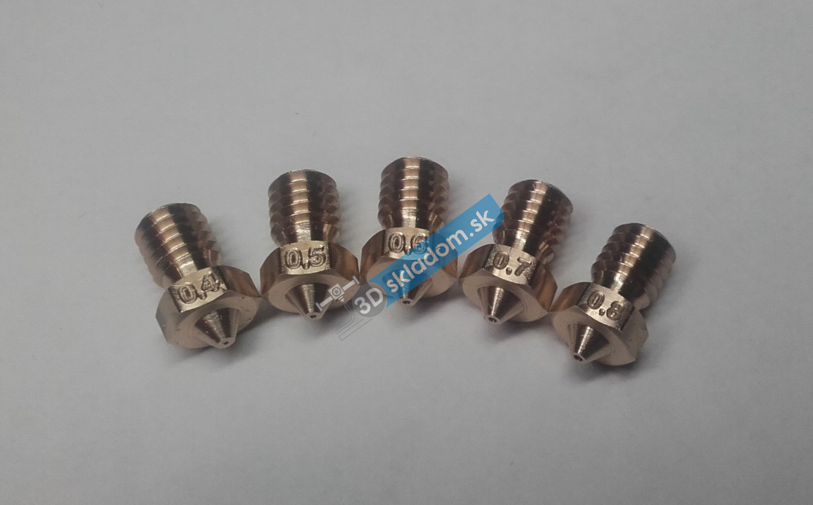 Mosadzná tryska E3D M6 - 0,25mm / 1,75mm - CZ výroba
