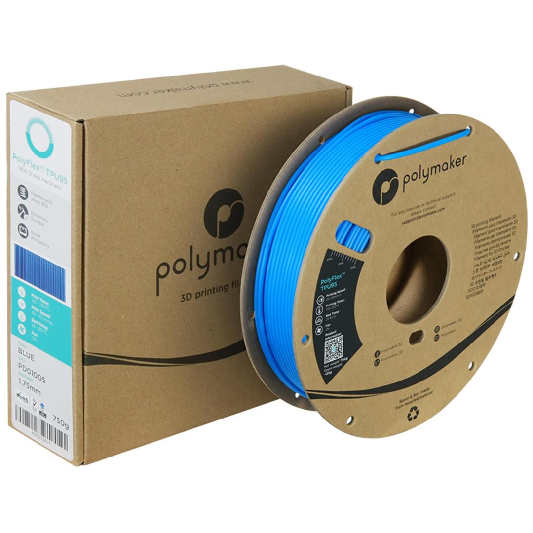 Filament POLYMAKER / POLYFLEX TPU 95A / MODRÁ / 1,75mm / 0,75 kg