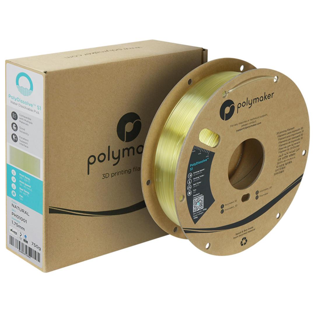Filament POLYMAKER / PolyDissolve™ S1 PVA / NATURAL / 1,75mm / 0,75 kg