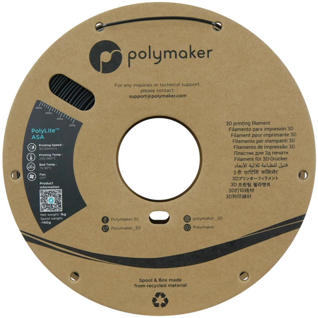 Filament POLYMAKER / ASA POLYLITE / ČIERNA / 1,75mm / 1 kg