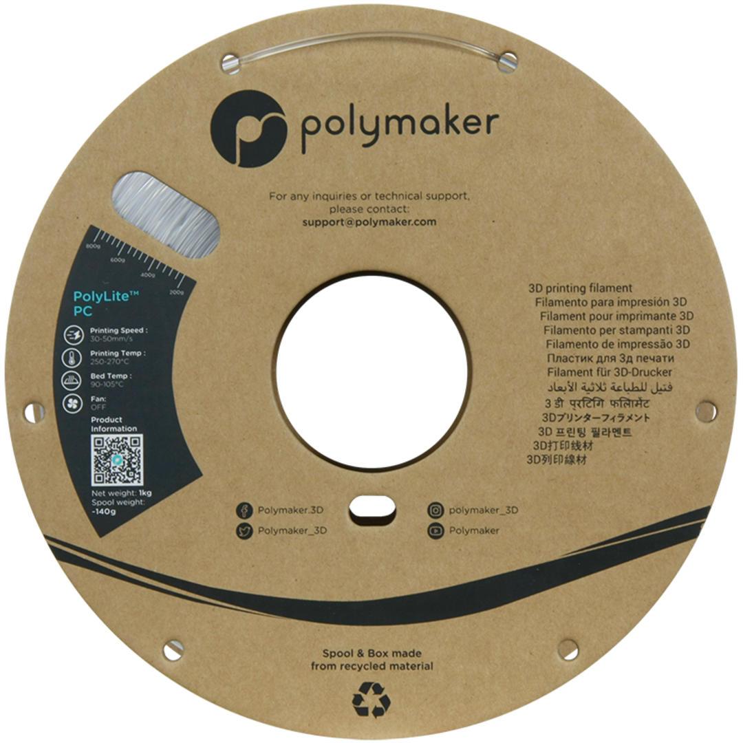 Filament POLYMAKER / PC POLYLITE / TRANSPARENT / 1,75mm / 1 kg