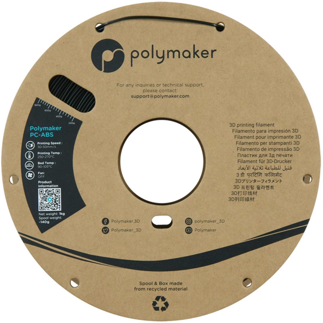 Filament POLYMAKER / PC-ABS / ČIERNA / 1,75mm / 1 kg