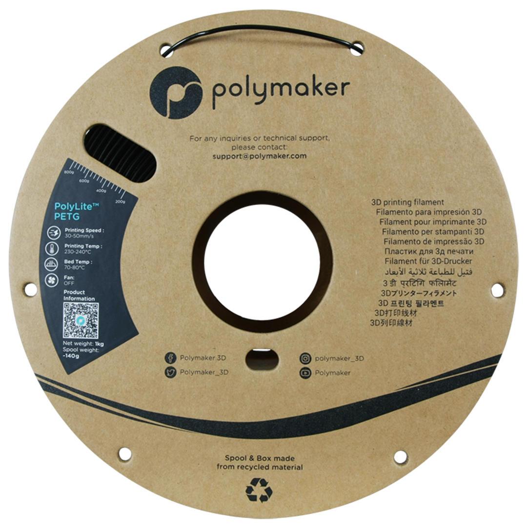 Filament POLYMAKER / PETG POLYLITE / ČIERNA / 1,75mm / 1 kg