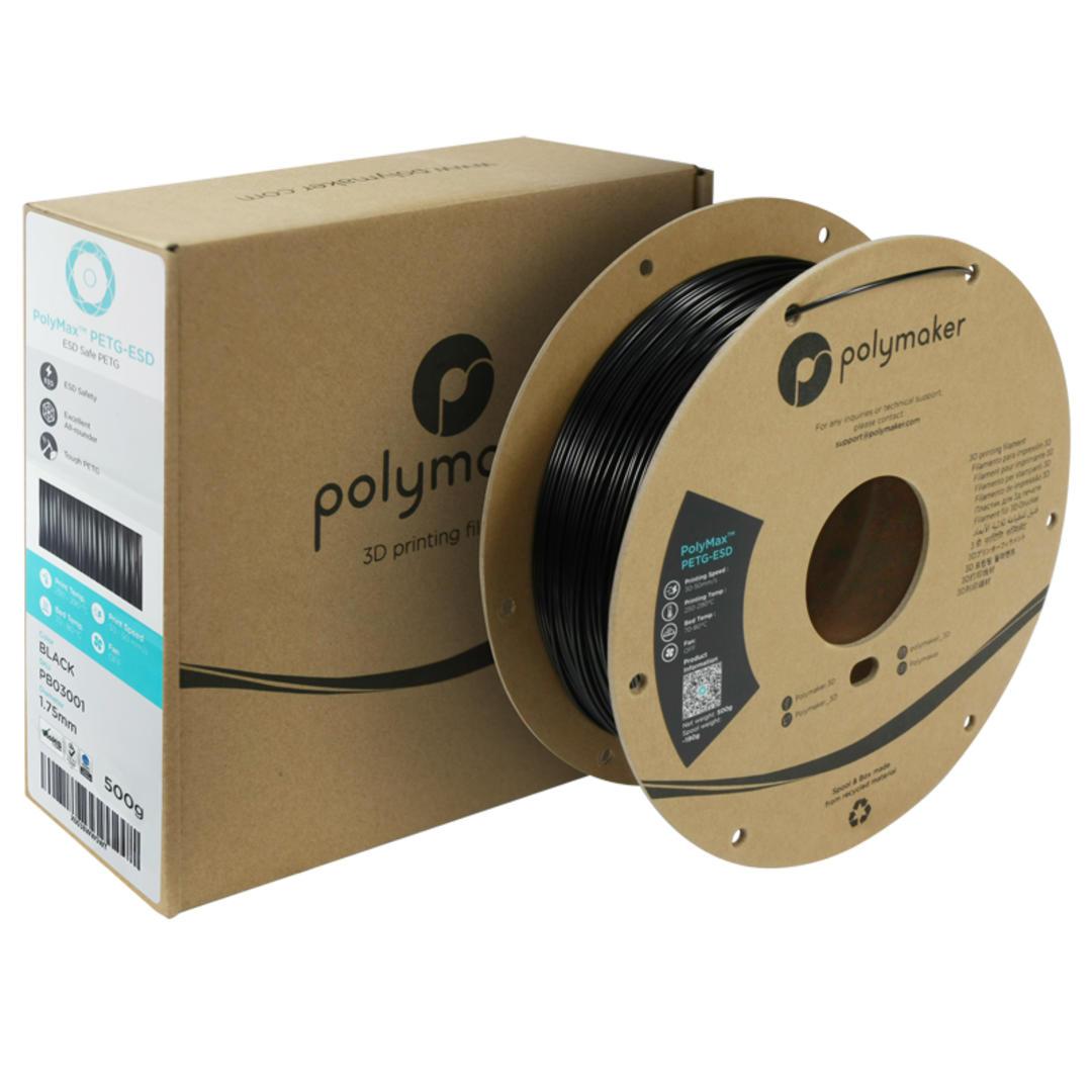 Filament POLYMAKER / PETG-ESD POLYMAX TOUGH / ČIERNA / 1,75mm / 0,5 kg
