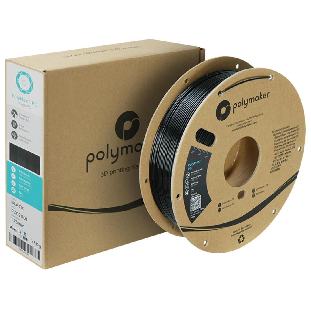 Filament POLYMAKER / PC PolyMax / ČIERNA / 1,75mm / 0,75 kg