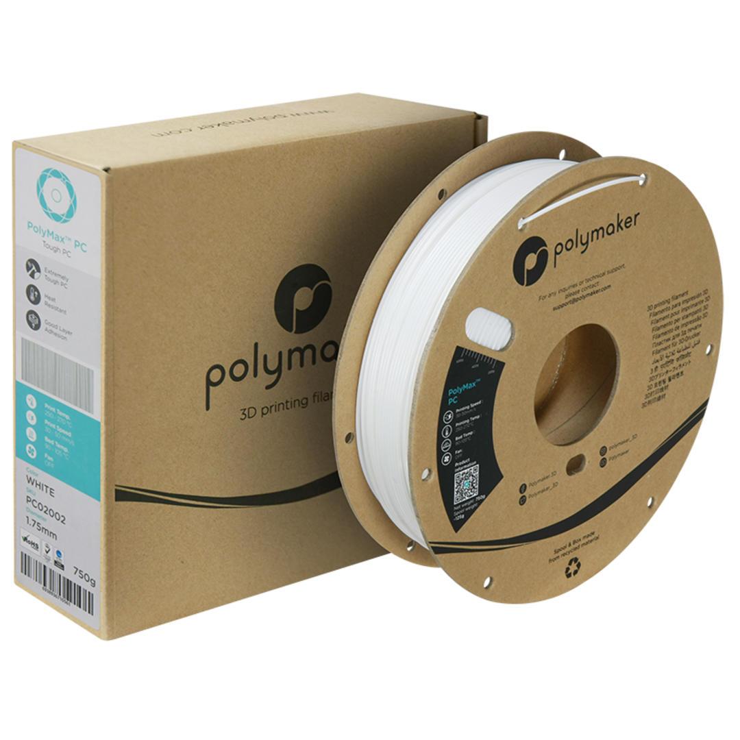 Filament POLYMAKER / PC PolyMax / BIELA / 1,75mm / 0,75 kg