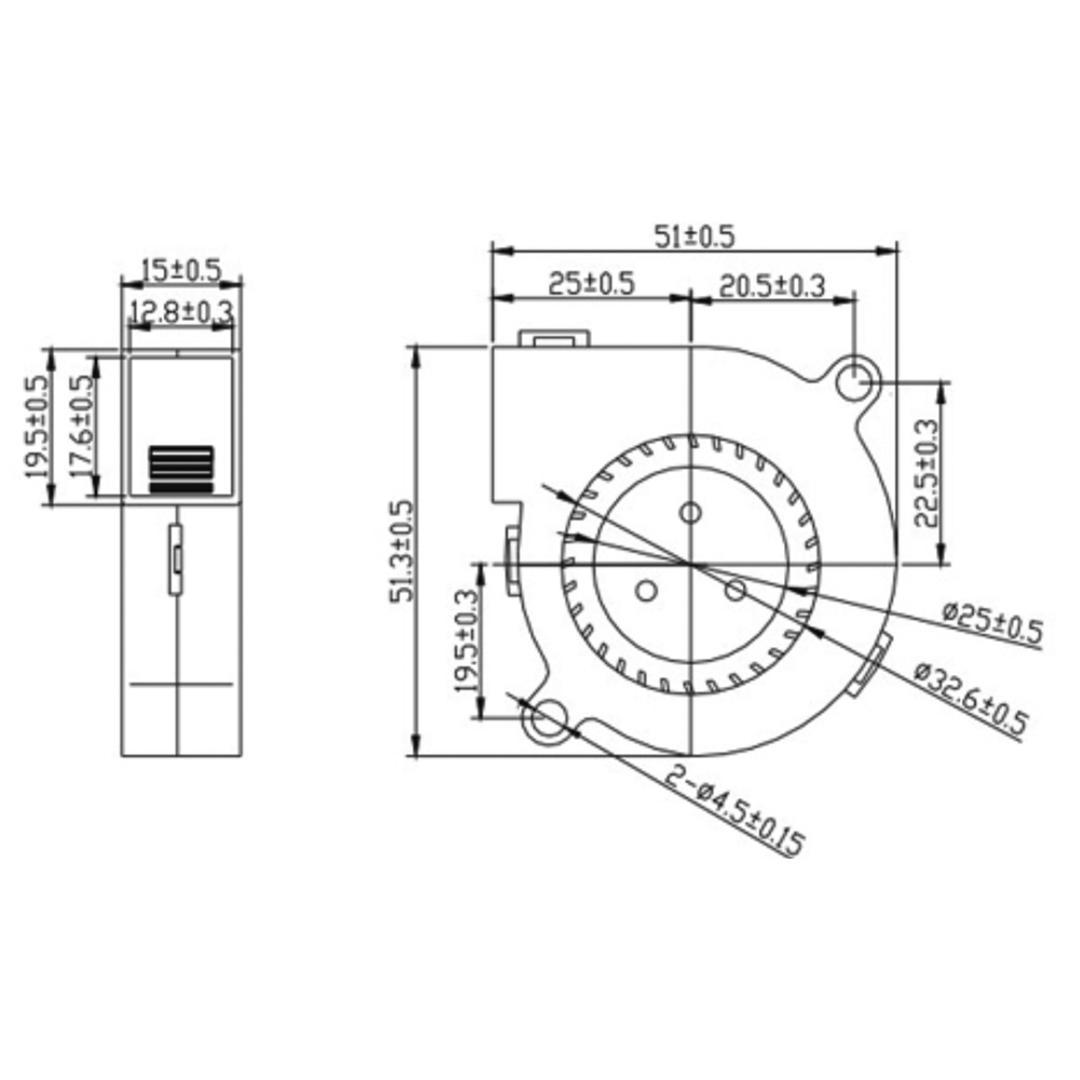 RADIÁLNY VENTILÁTOR 5015 12V