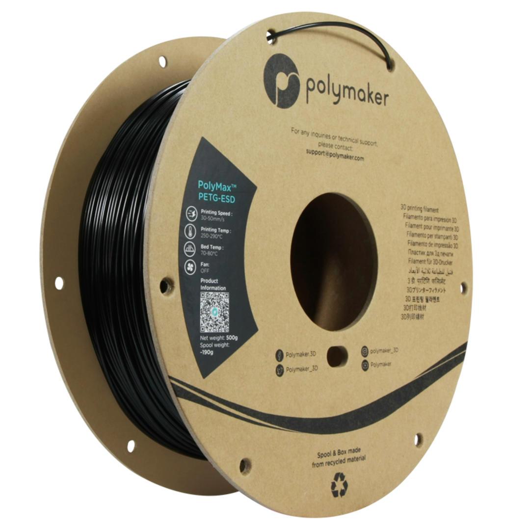 Filament POLYMAKER / PETG-ESD POLYMAX TOUGH / ČIERNA / 1,75mm / 0,5 kg
