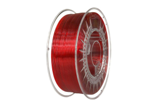 Filament DEVIL DESIGN / PETG / RUBÍNOVO ČERVENÁ TRANSPARENT / 1,75mm / 1 kg